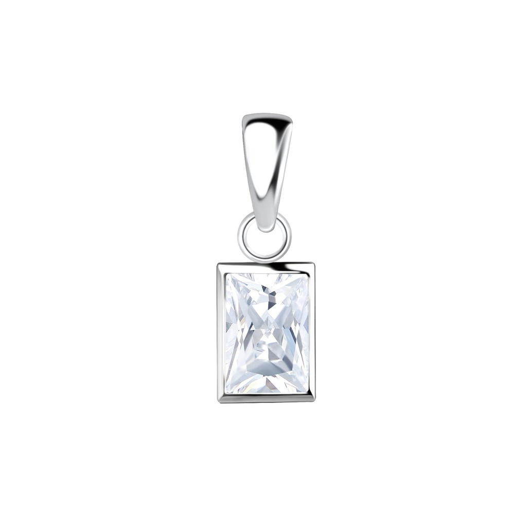 [10028353] Pendentif en argent zircon baguette 4x6 mm