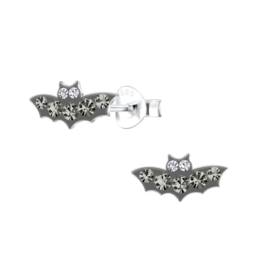 Silver Bat Stud Earrings