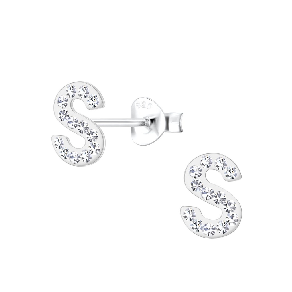 Puces d'oreilles lettre S en argent