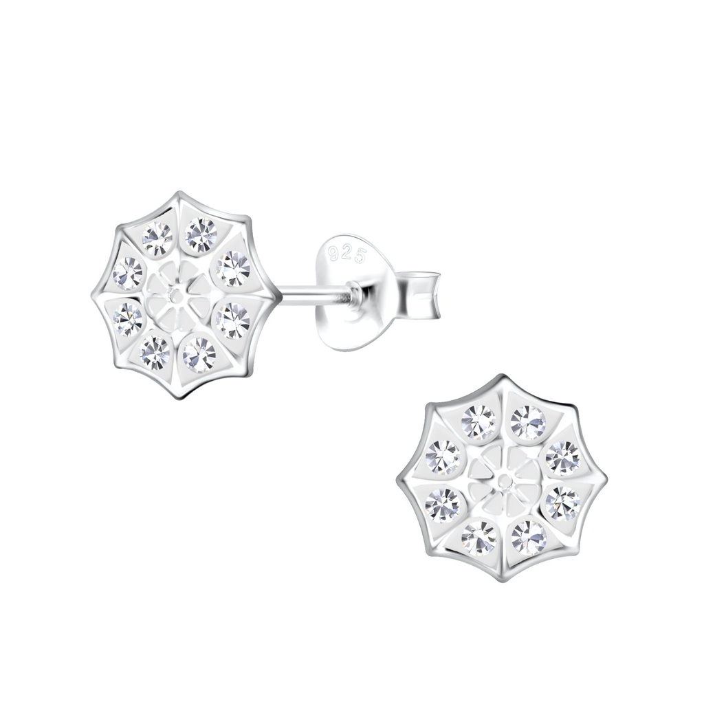 Puces d'oreilles toile d'araignée en argent