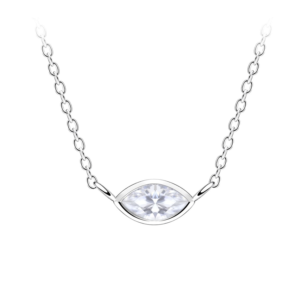 Collier en argent zircon marquise 3x6 mm