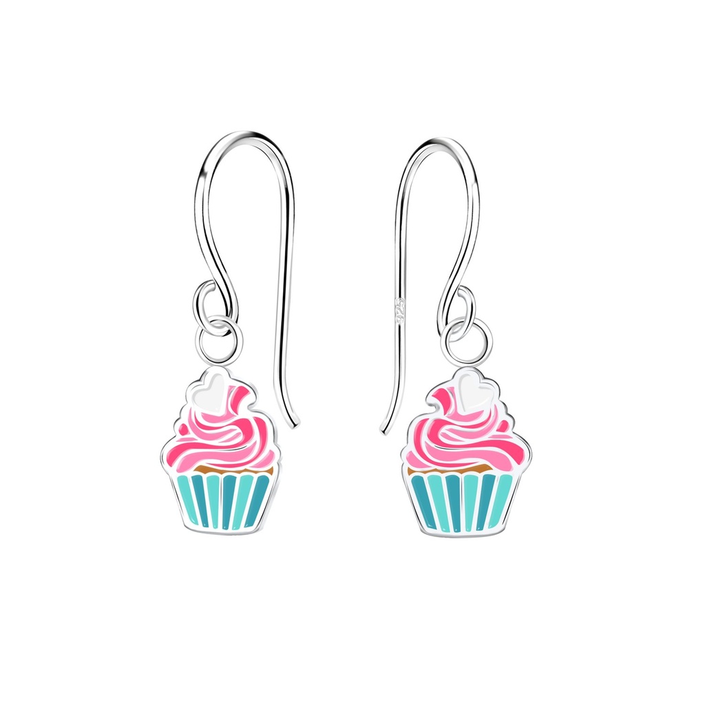 [10016695] Silver Cupcake Earrings