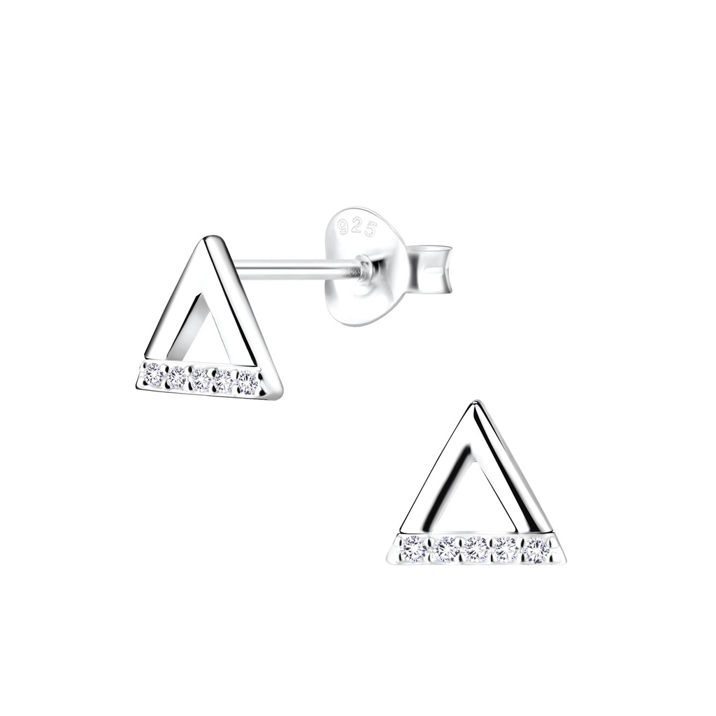 [10013572] Puces d'oreilles triangle en argent