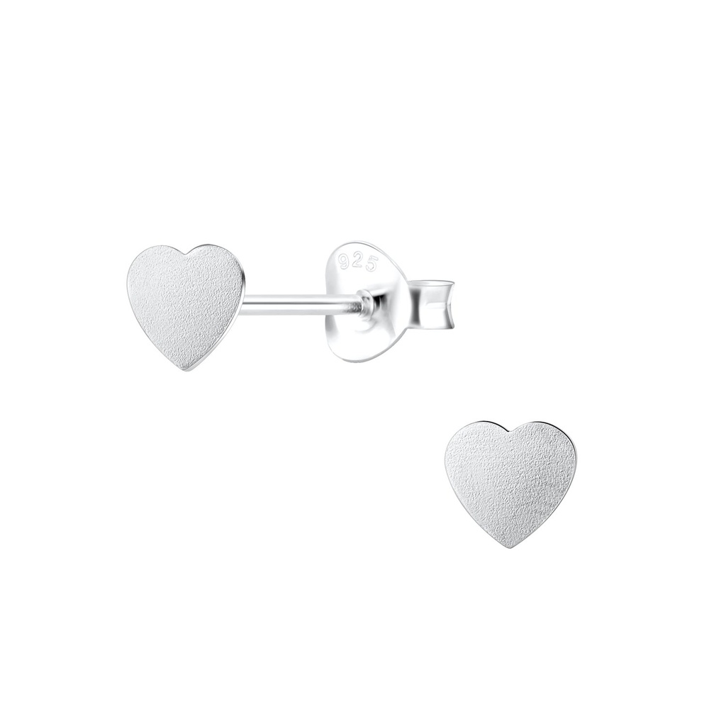 Puces d'oreilles cœur en argent