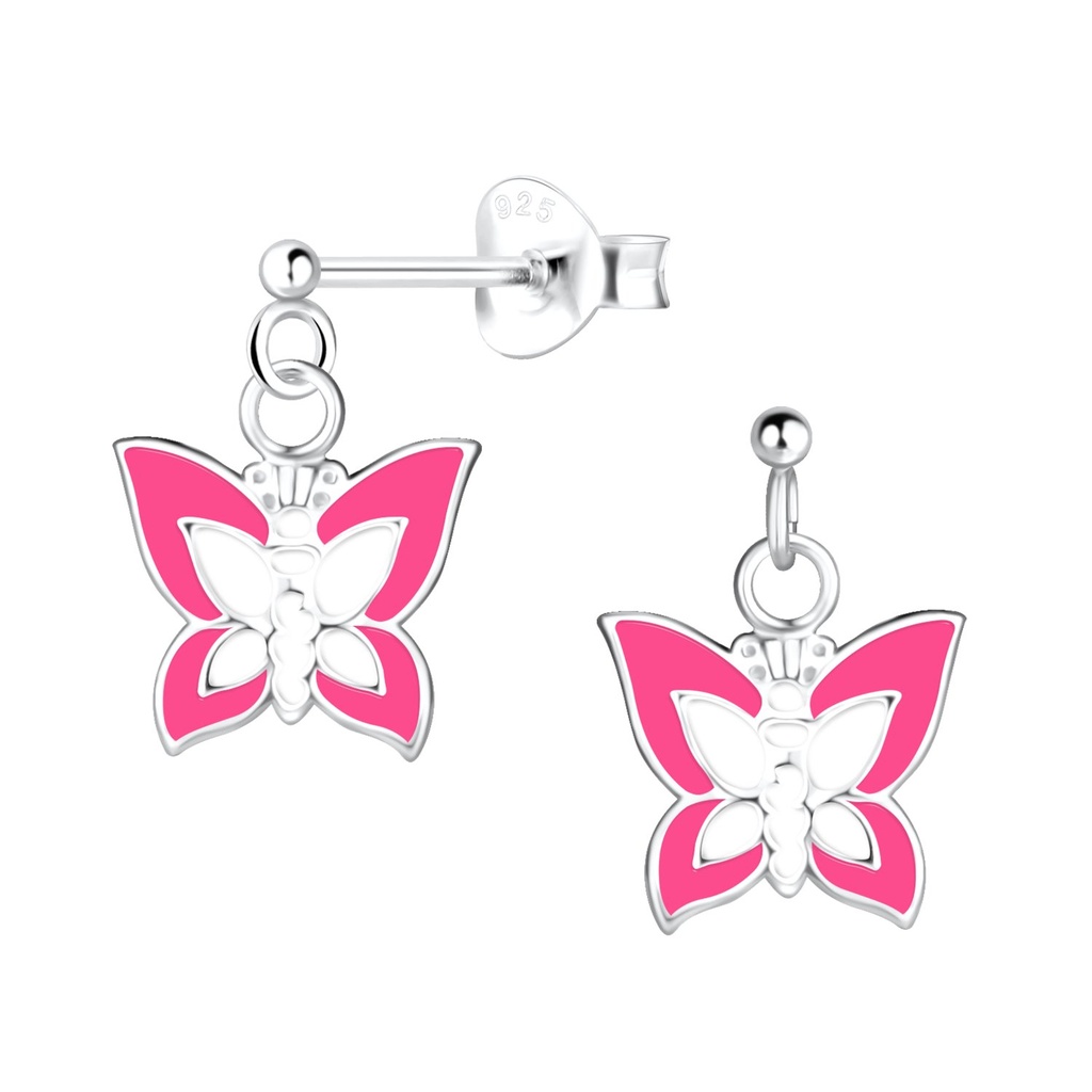 Puces d'oreilles papillon boule en argent 1.5 mm