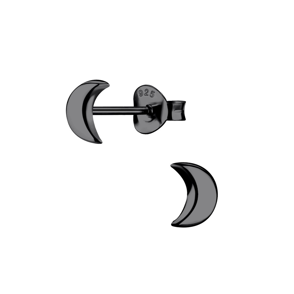 Puces d'oreilles lune en argent