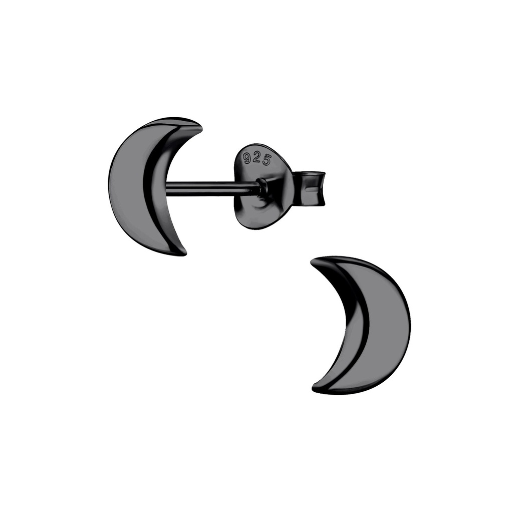 Silver Moon Stud Earrings