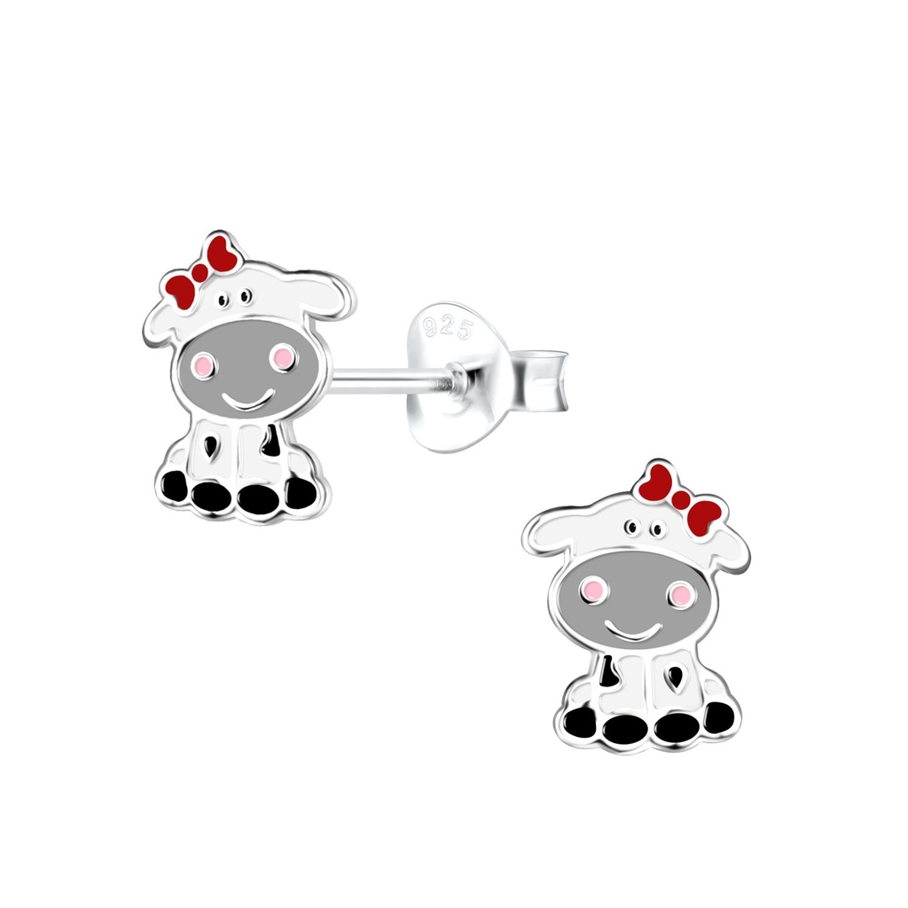 Puces d'oreilles vache en argent
