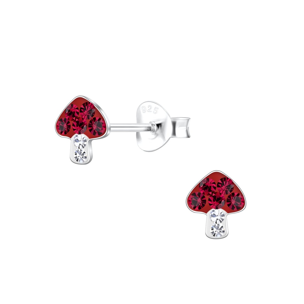 Puces d'oreilles champignon en argent