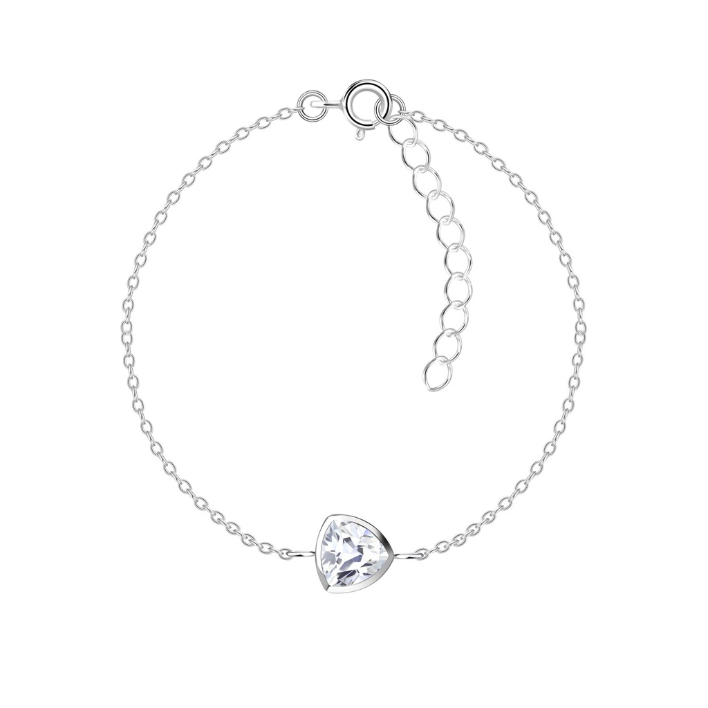 Bracelet en argent zircon trillion 6 mm