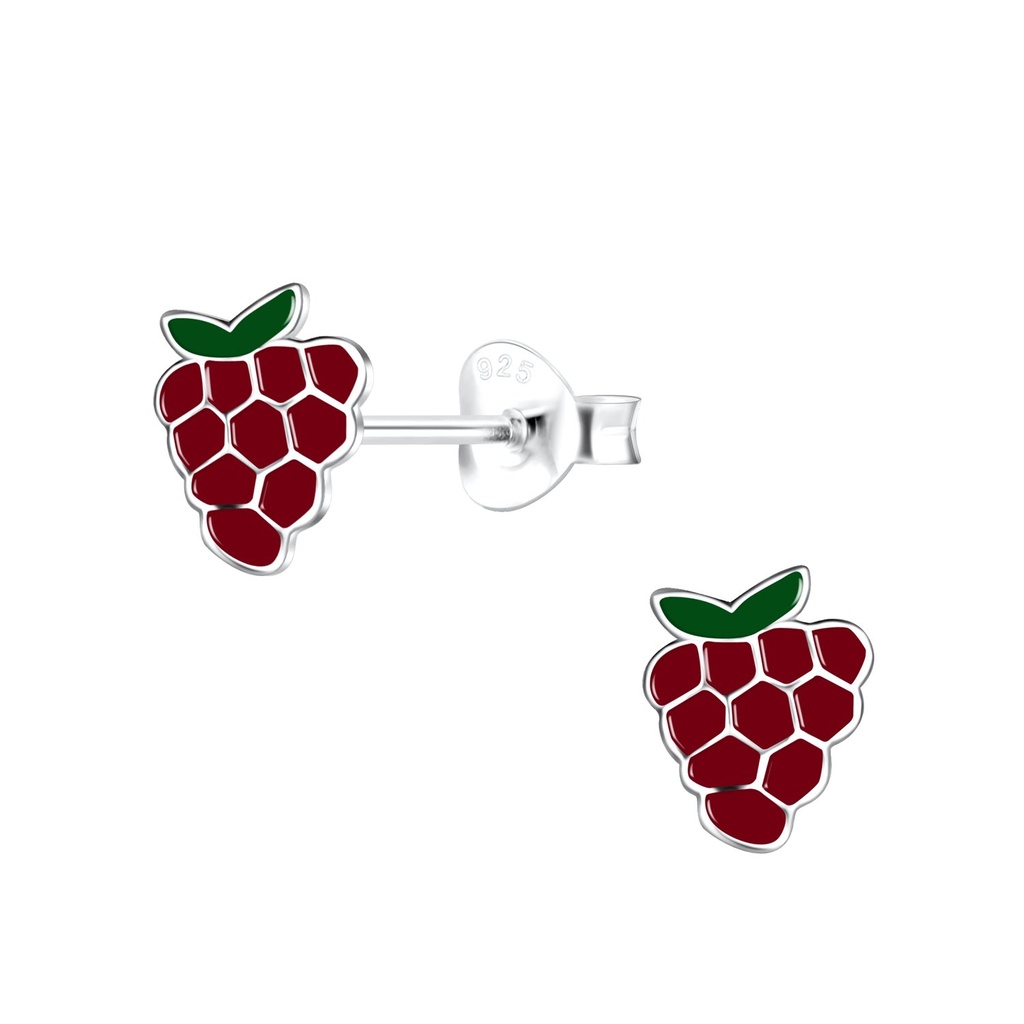 Silver Grape Stud Earrings