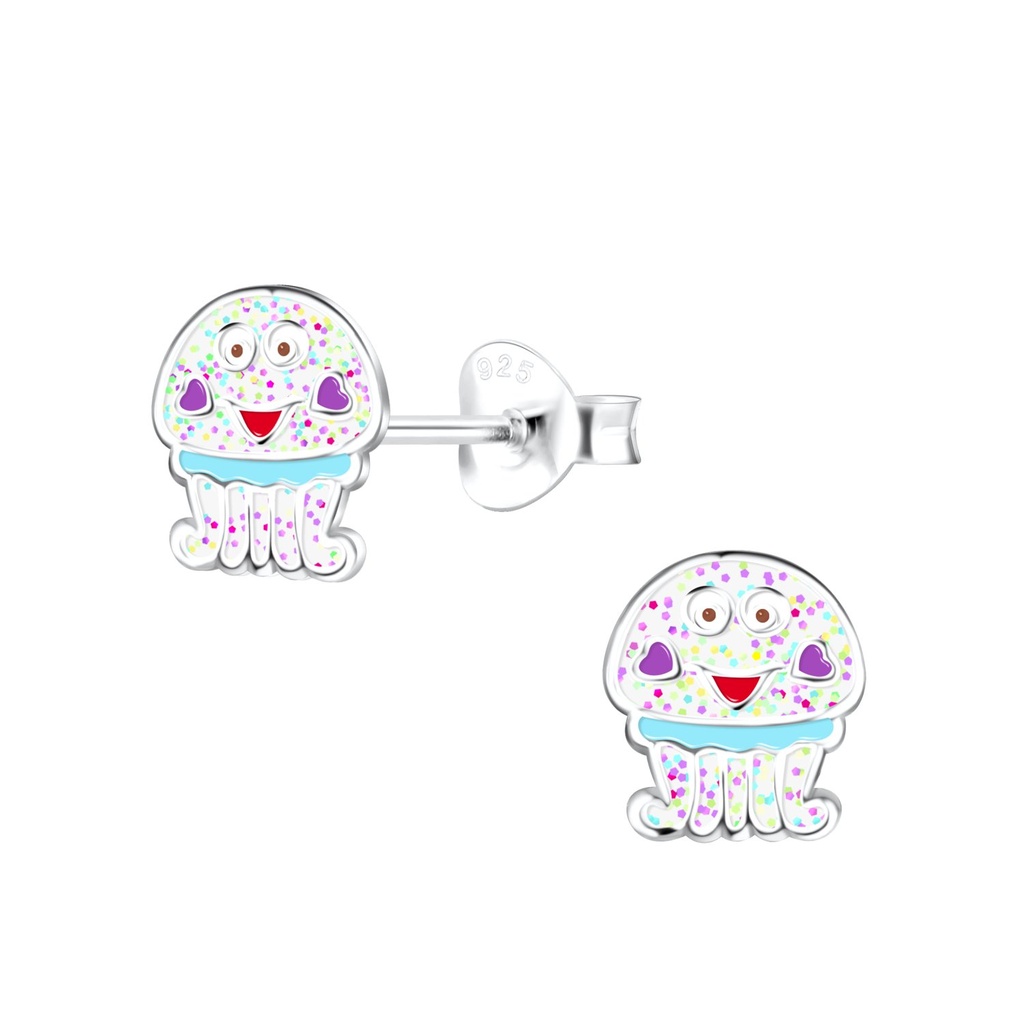 Silver Jellyfish Stud Earrings