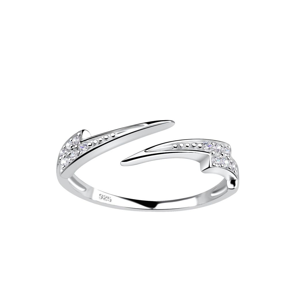 Bague éclair ouverte en argent