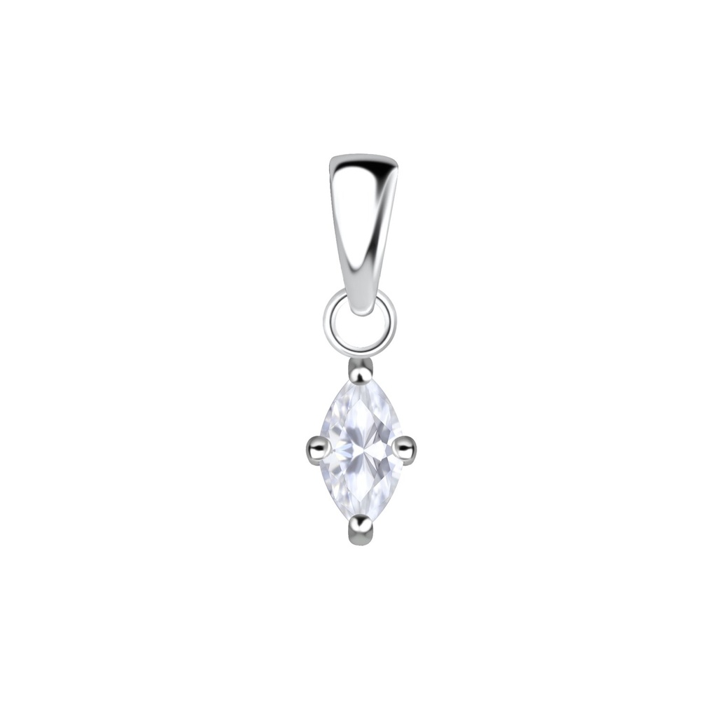 [10028361] Pendentif en argent zircon marquise 3x6 mm