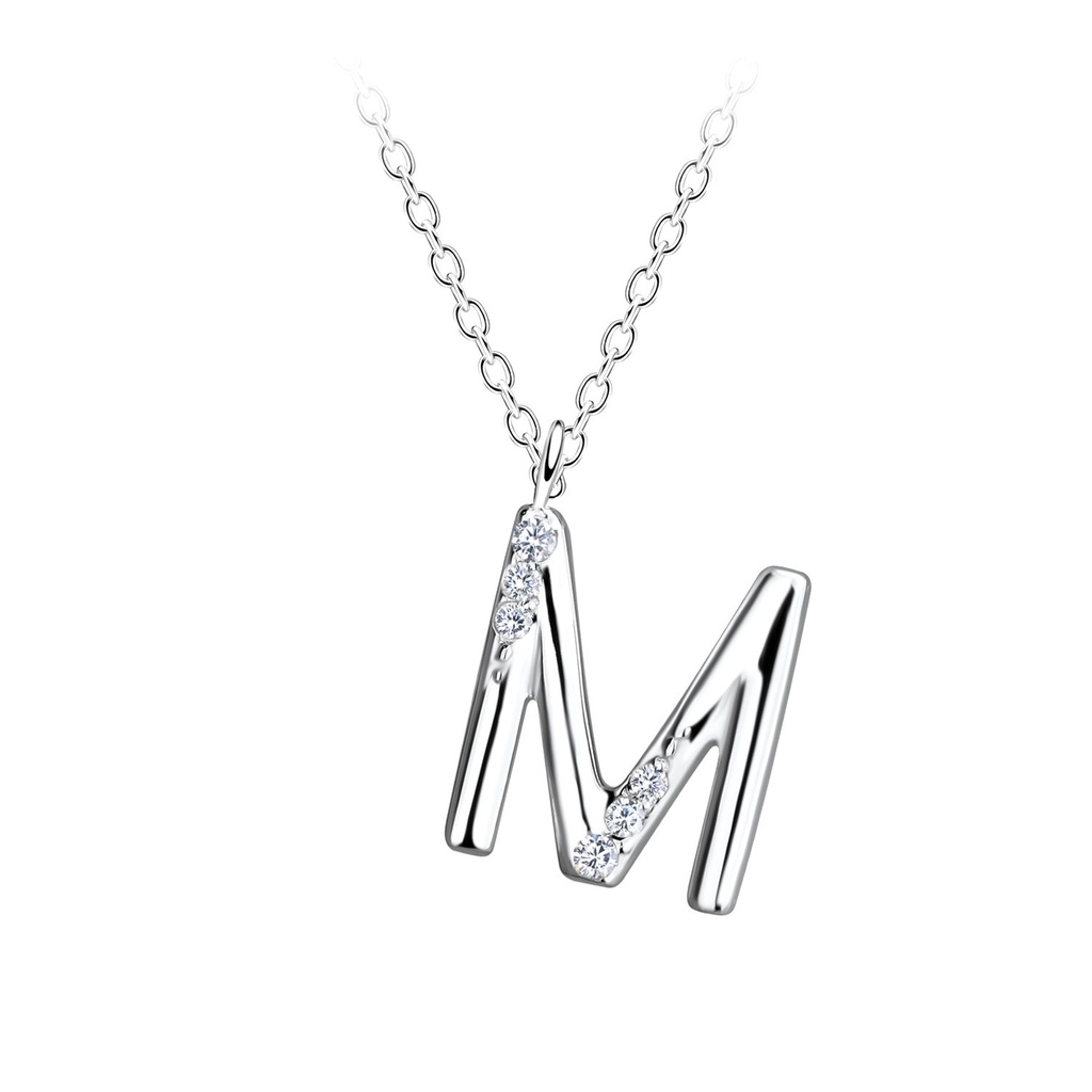 [10028400] Silver Letter M Necklace