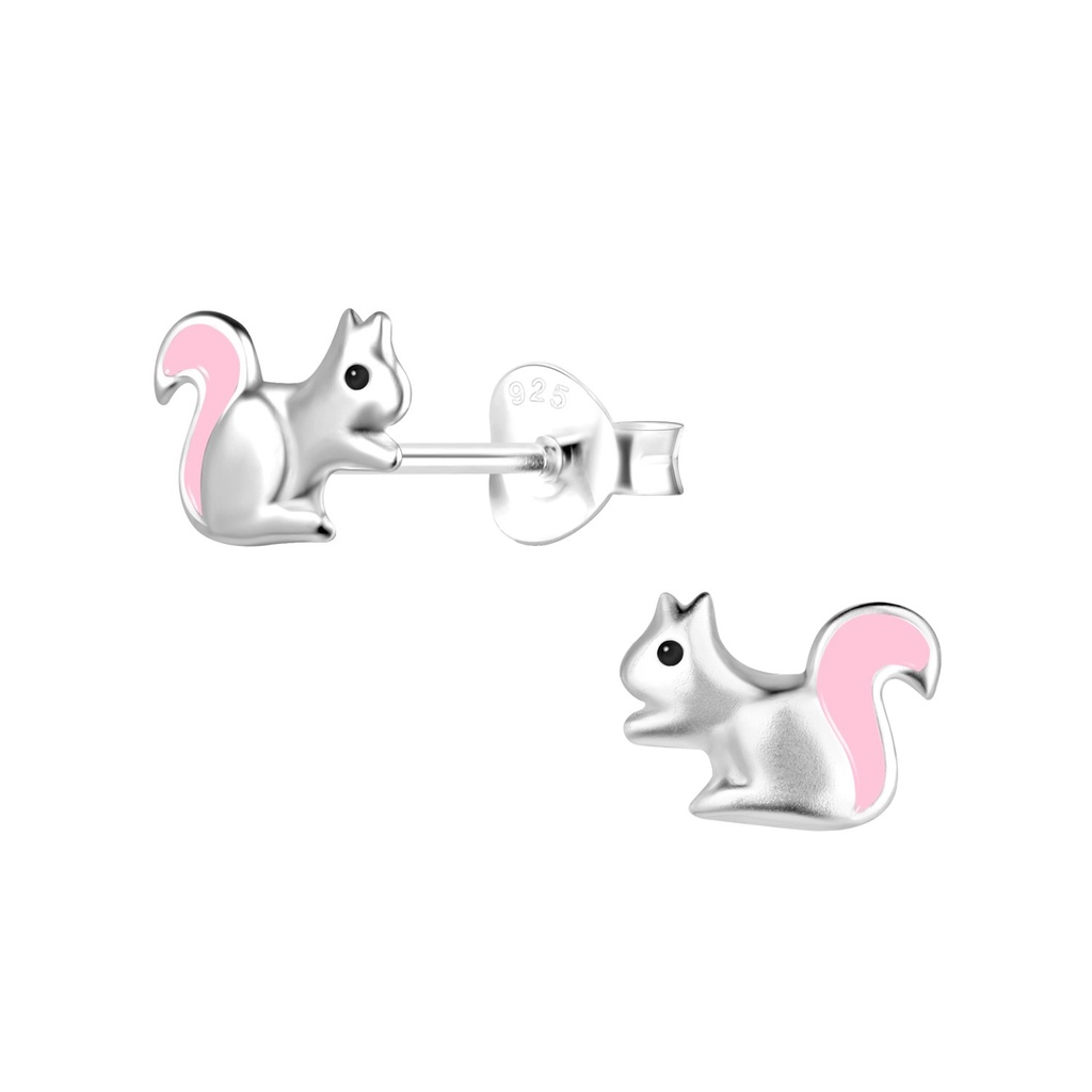 Silver Squirrel Stud Earrings