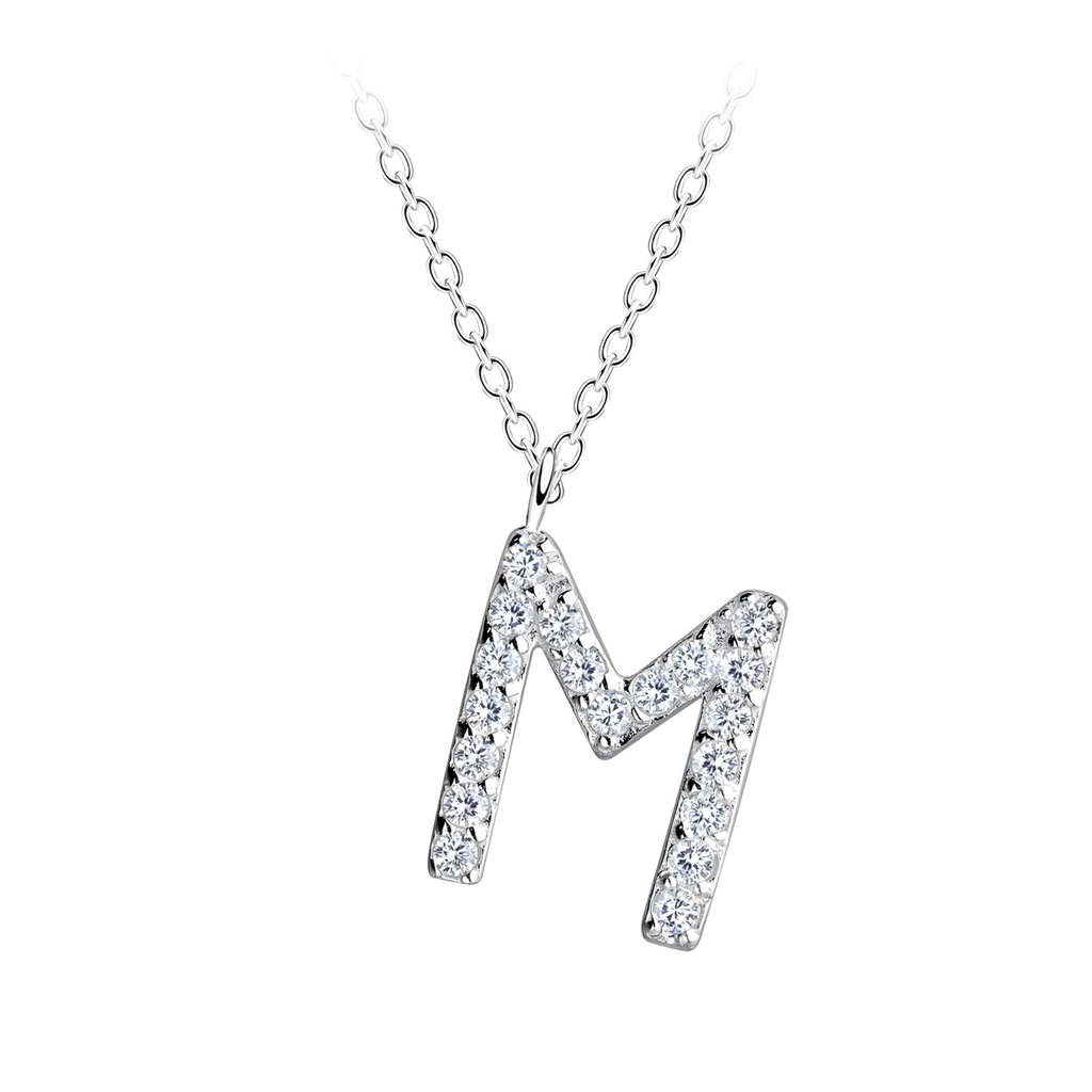 [10028381] Collier lettre M en argent
