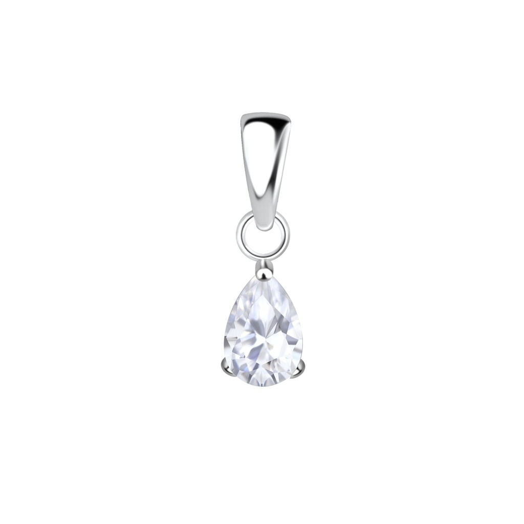 [10028362] Pendentif en argent zircon poire 4x6 mm