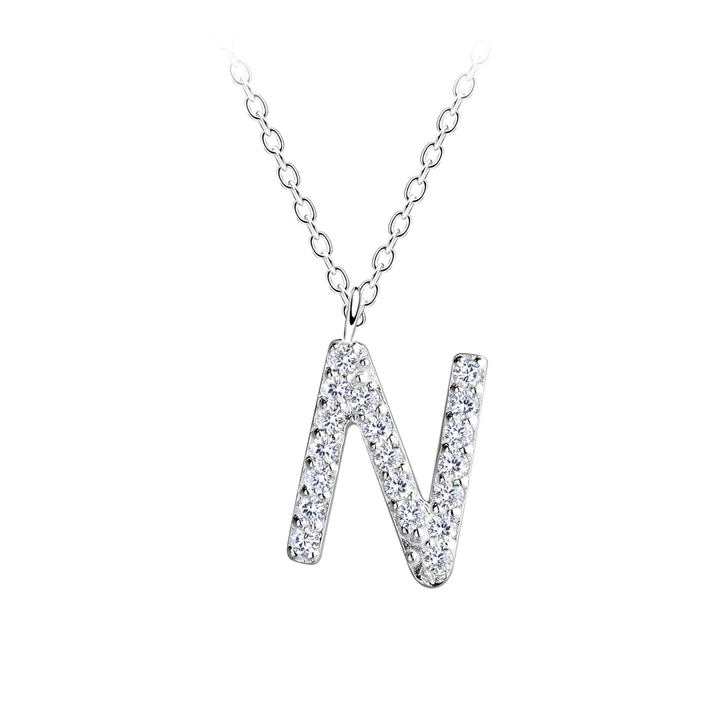 Collier lettre N en argent