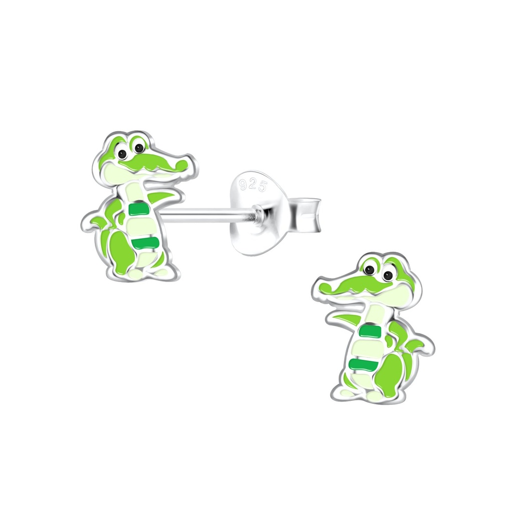 Puces d'oreilles crocodile en argent