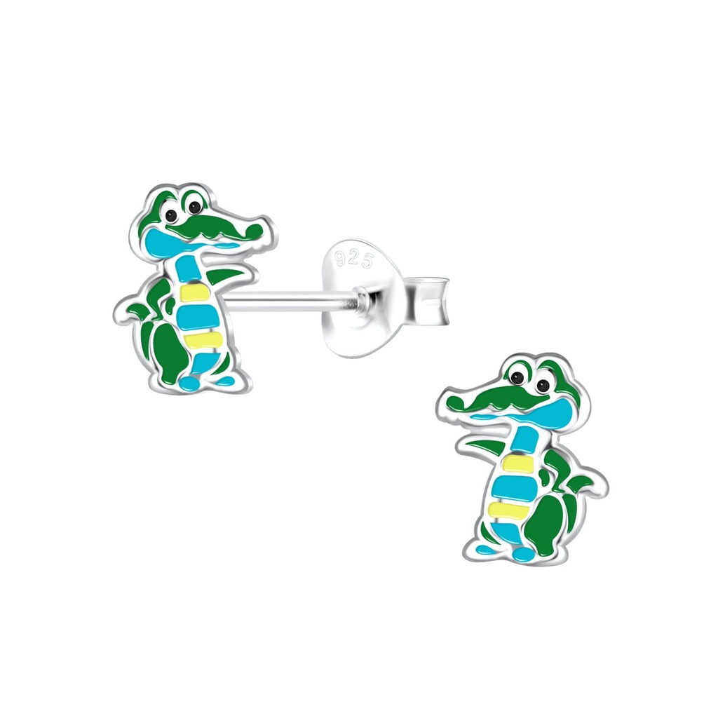 [10027932] Silver Crocodile Stud Earrings