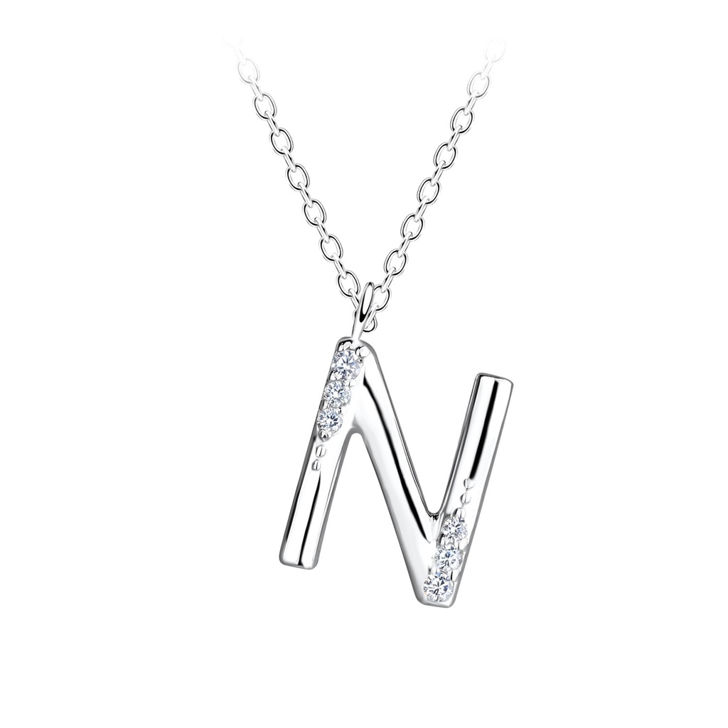 Silver Letter N Necklace