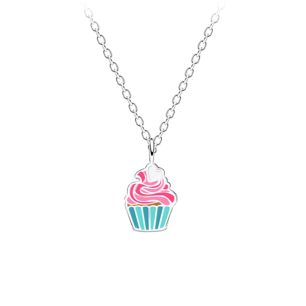 [10019707] Silver Cupcake Necklace