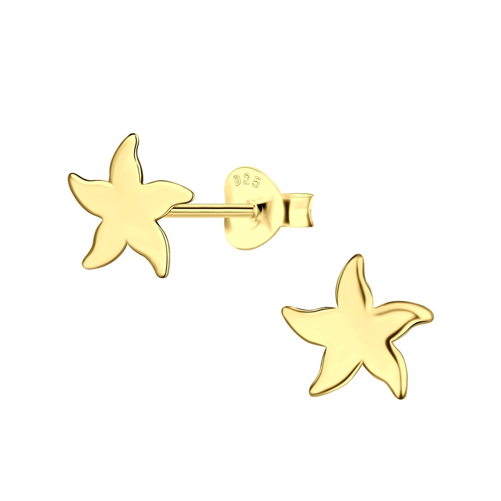 Puces d'oreilles étoile de mer en argent