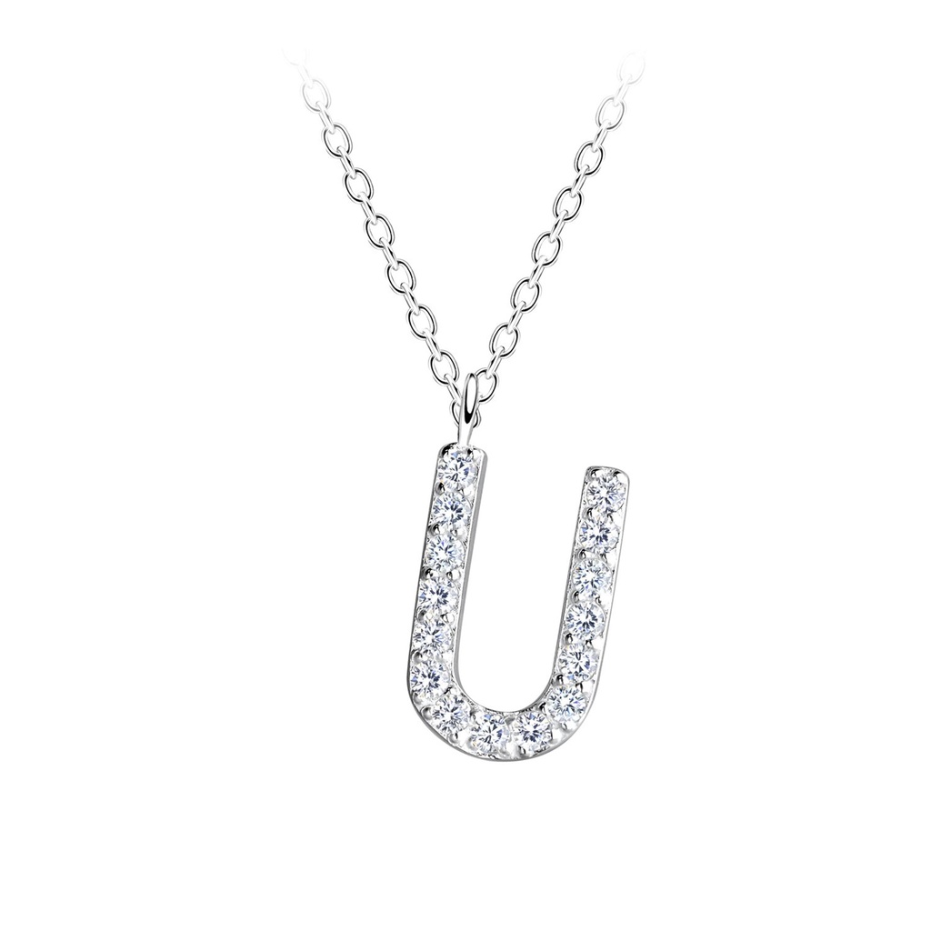 Collier lettre U en argent