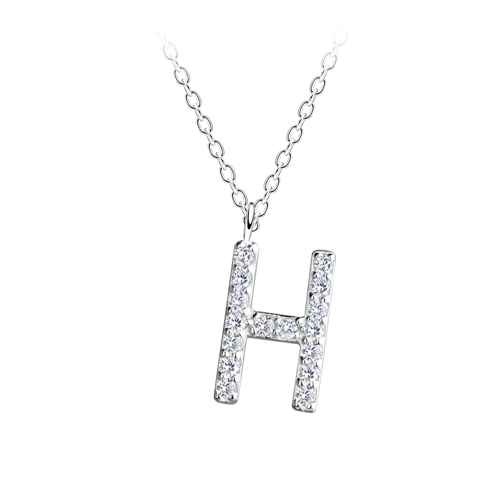 [10028384] Silver Letter H Necklace