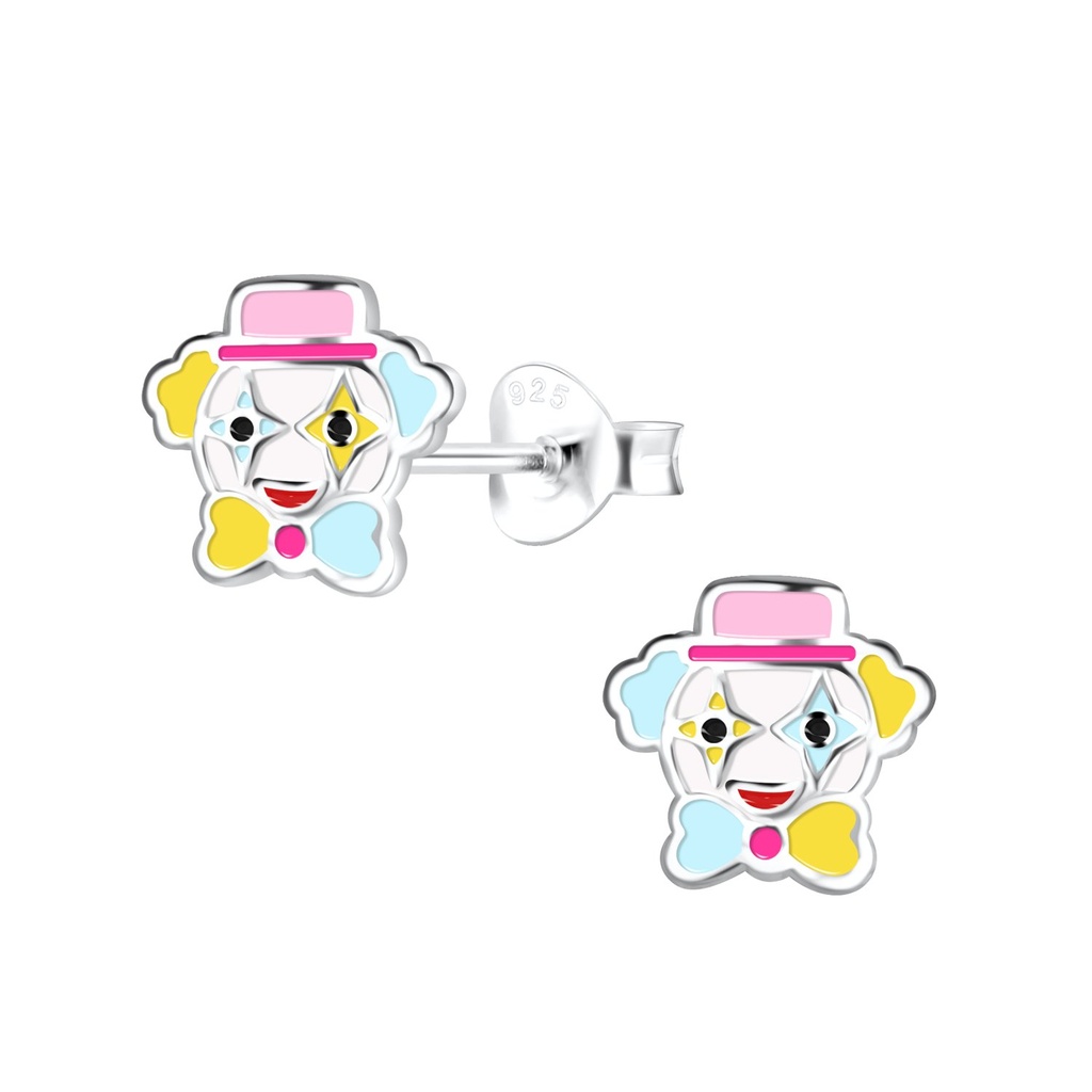 Puces d'oreilles clown en argent