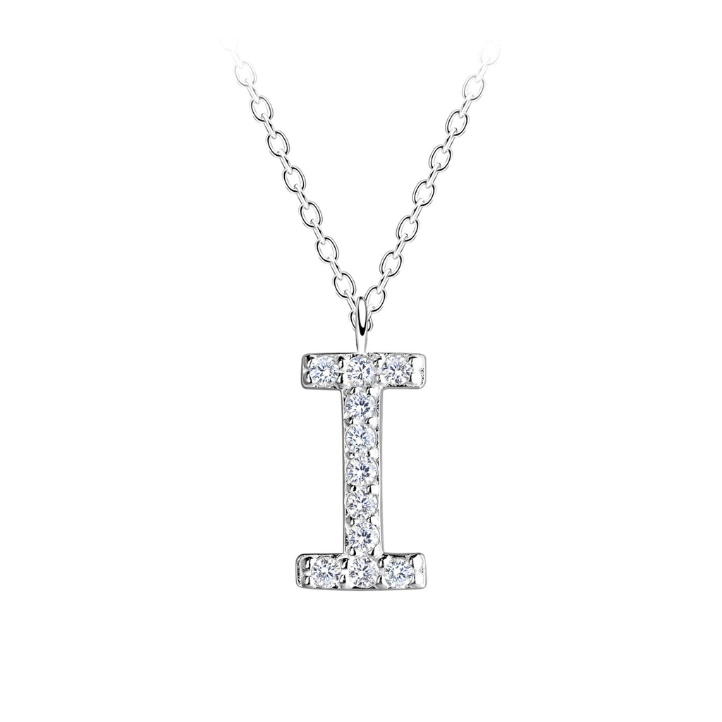 Silver Letter I Necklace