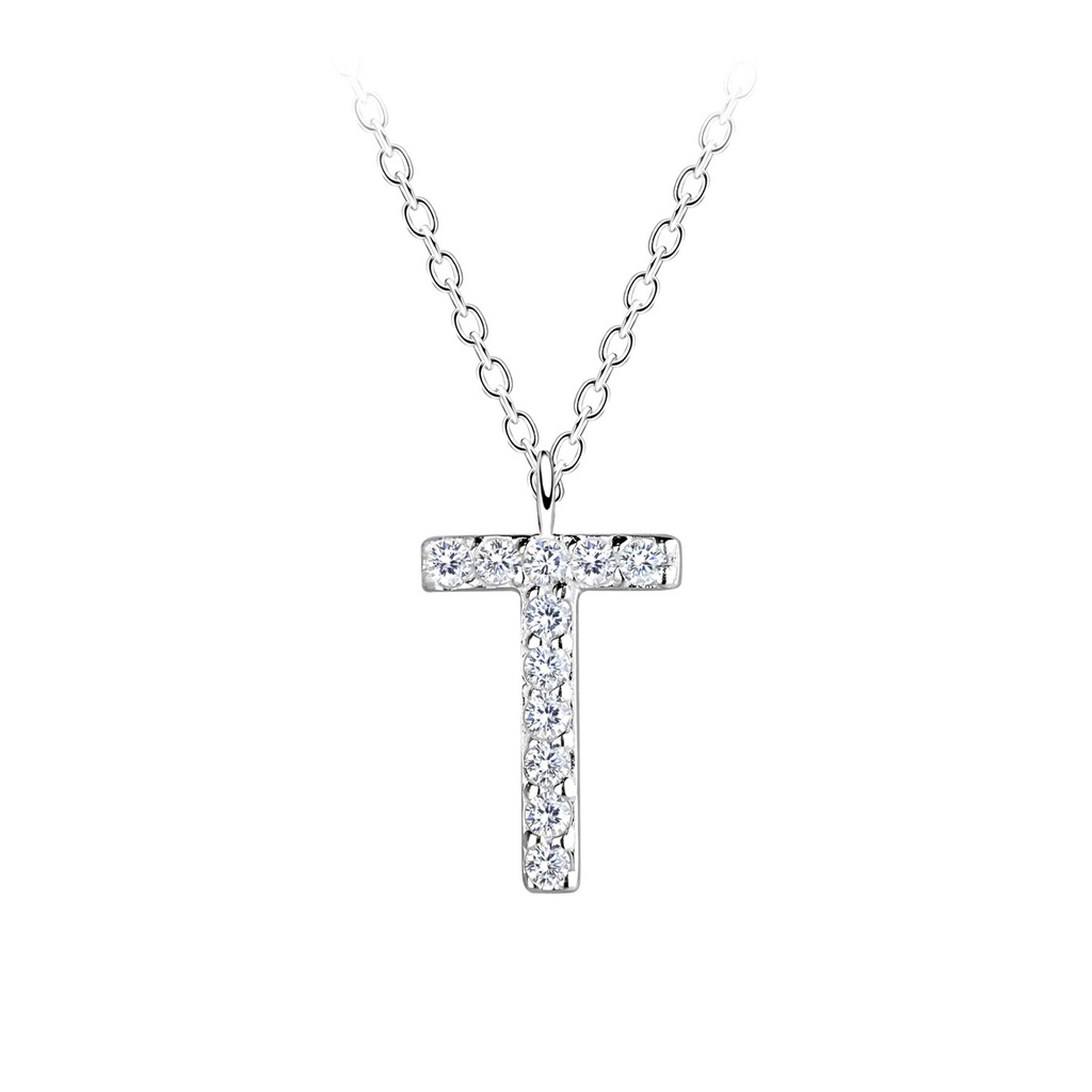 Collier lettre T en argent