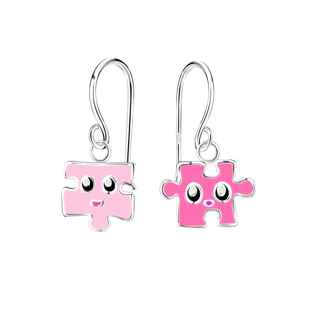 Boucles d'oreilles puzzle en argent