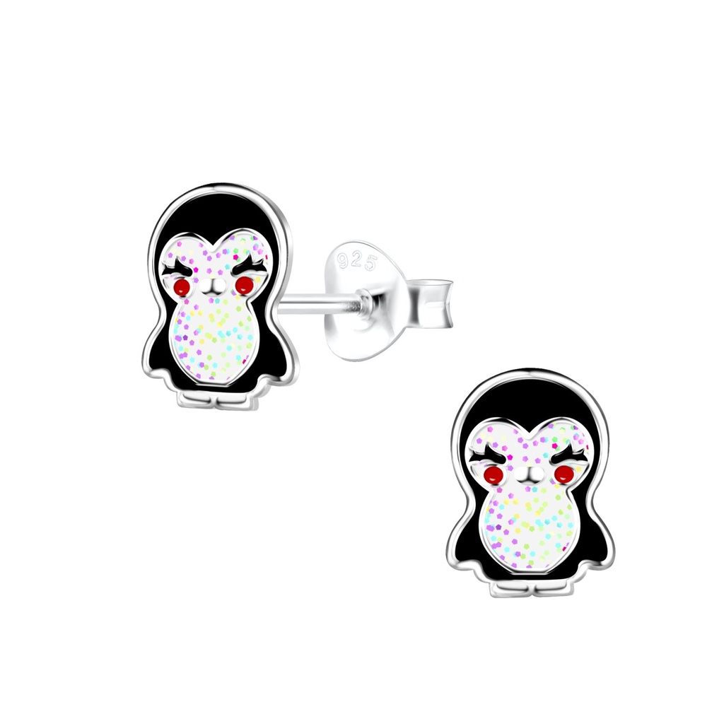 Puces d'oreilles pingouin en argent