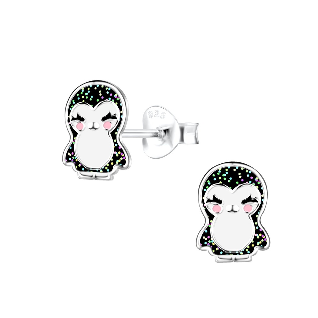 Puces d'oreilles pingouin en argent