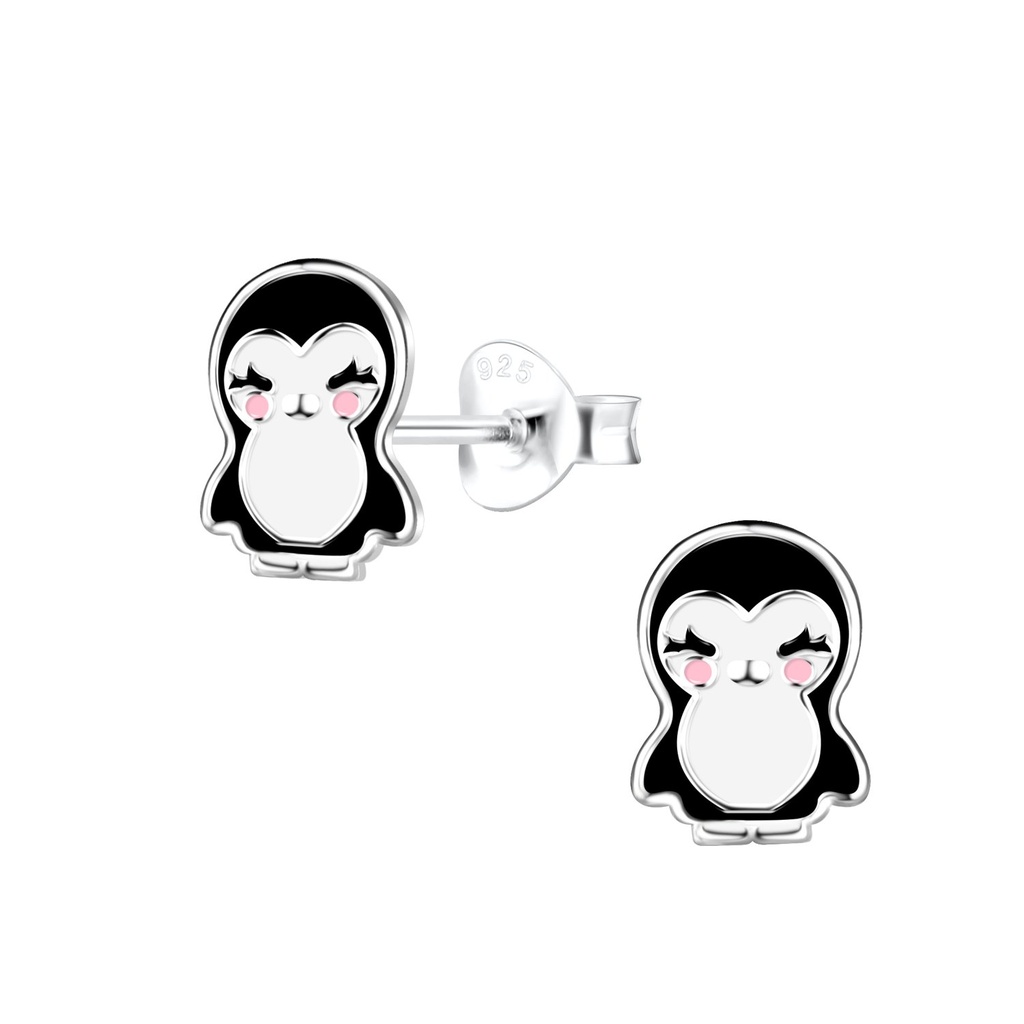 Silver Penguin Stud Earrings
