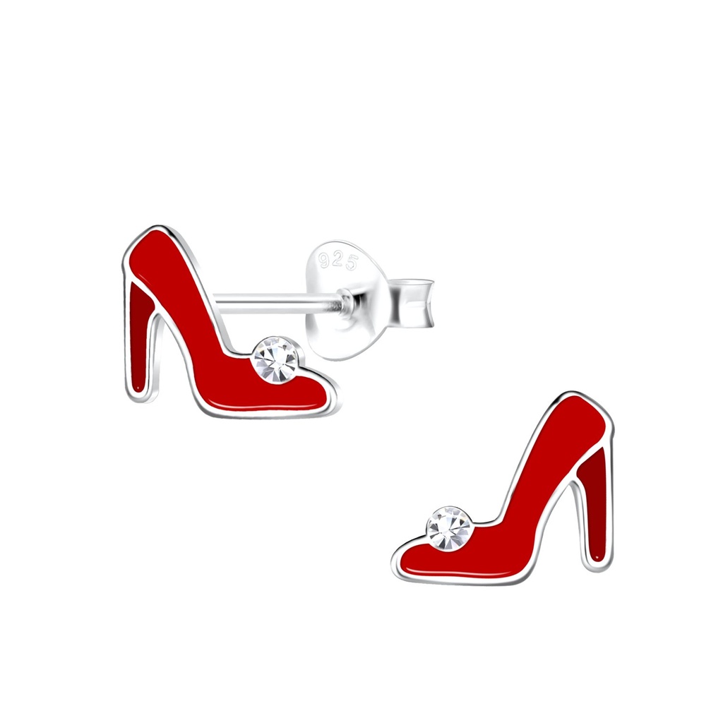 Puces d'oreilles talons hauts en argent
