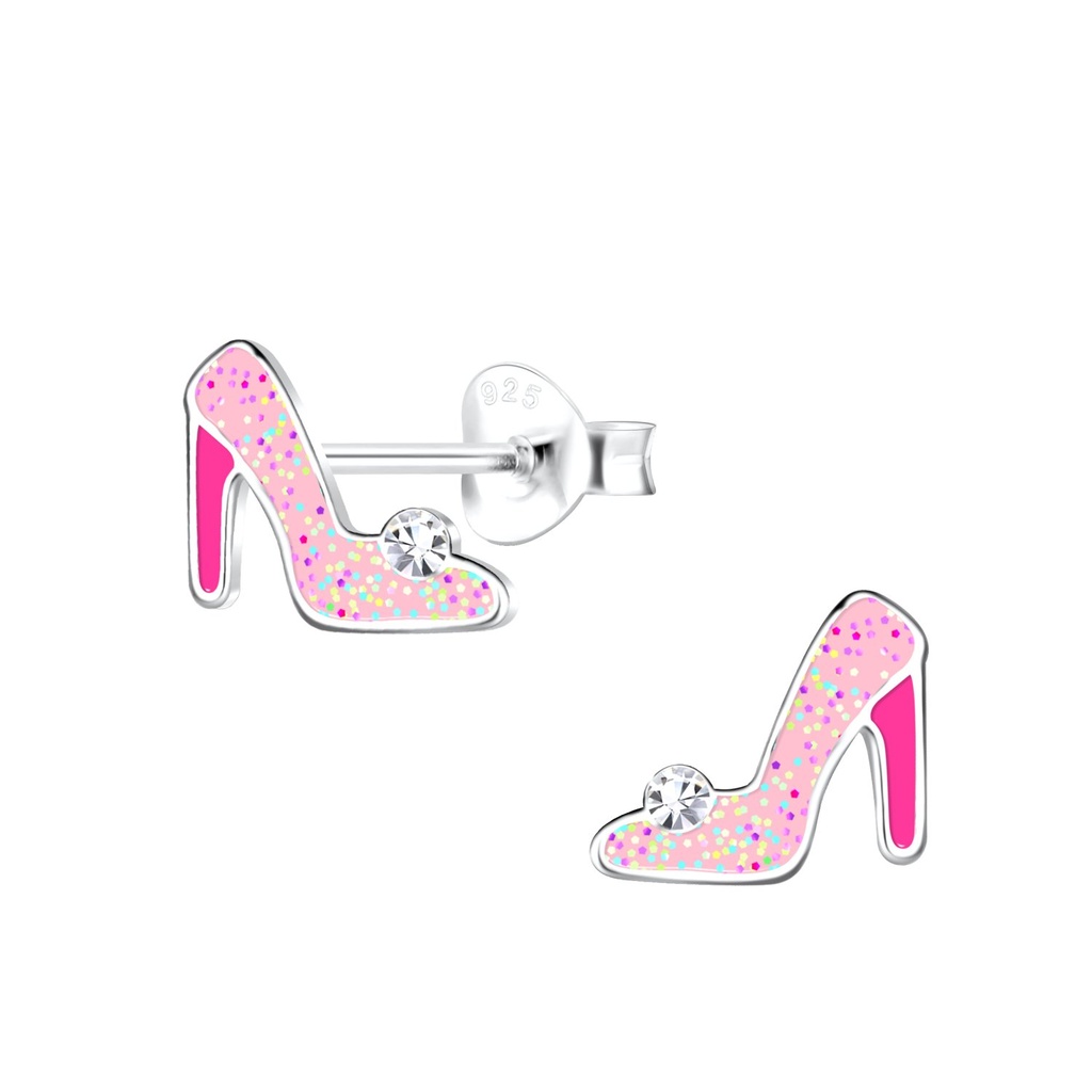 Puces d'oreilles talons hauts en argent