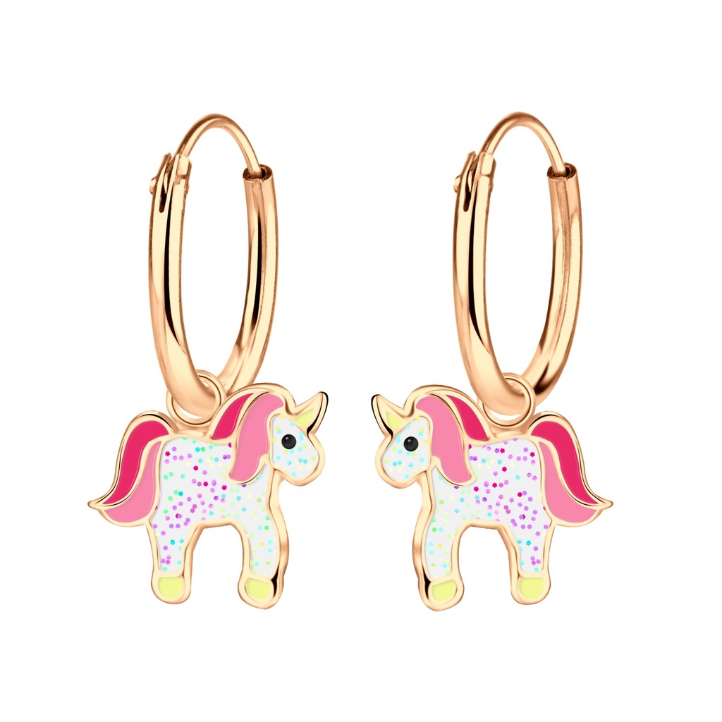 Créoles breloque licorne en argent