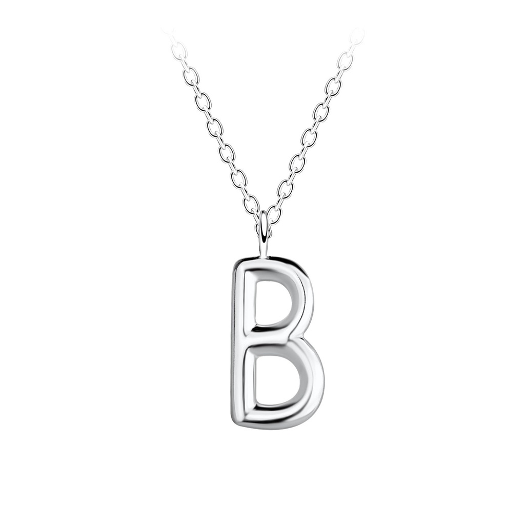 Silver Letter B Necklace