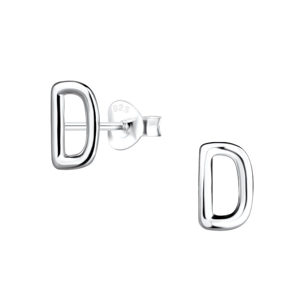 Puces d'oreilles lettre D en argent