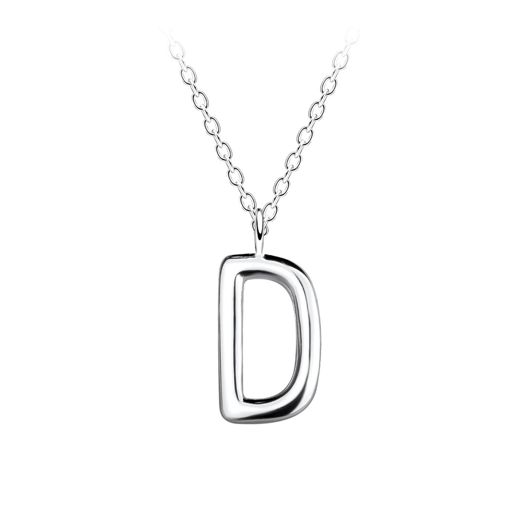 Collier lettre D en argent