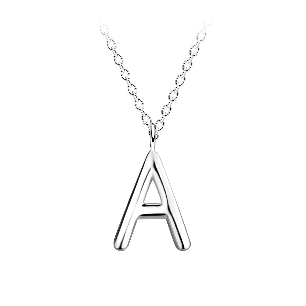 Silver Letter A Necklace