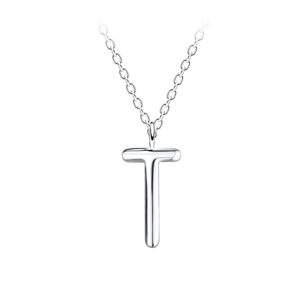 Collier lettre T en argent