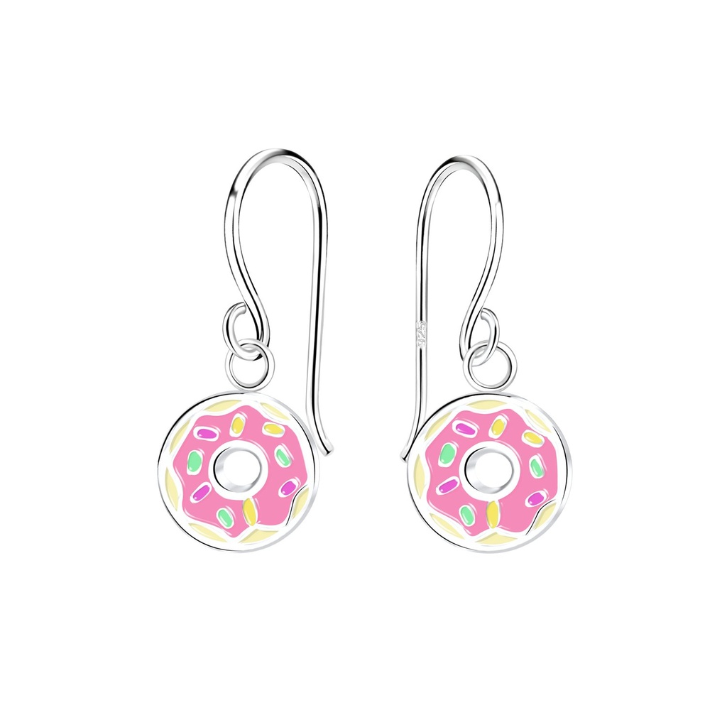 Boucles d'oreilles donut en argent