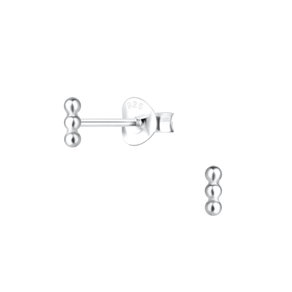 Puces d'oreilles barre boule en argent