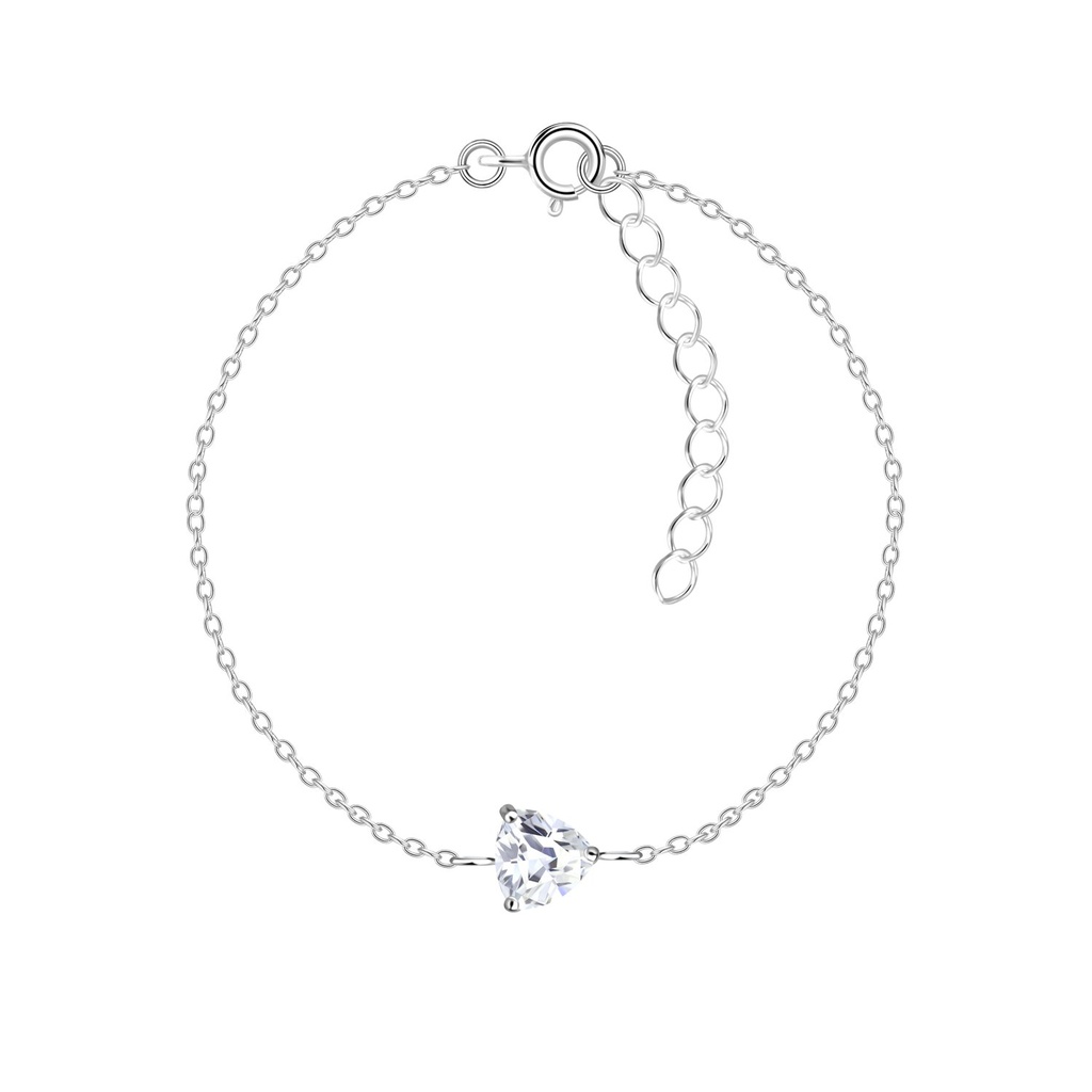 [10028314] Bracelet en argent zircon trillion 6 mm