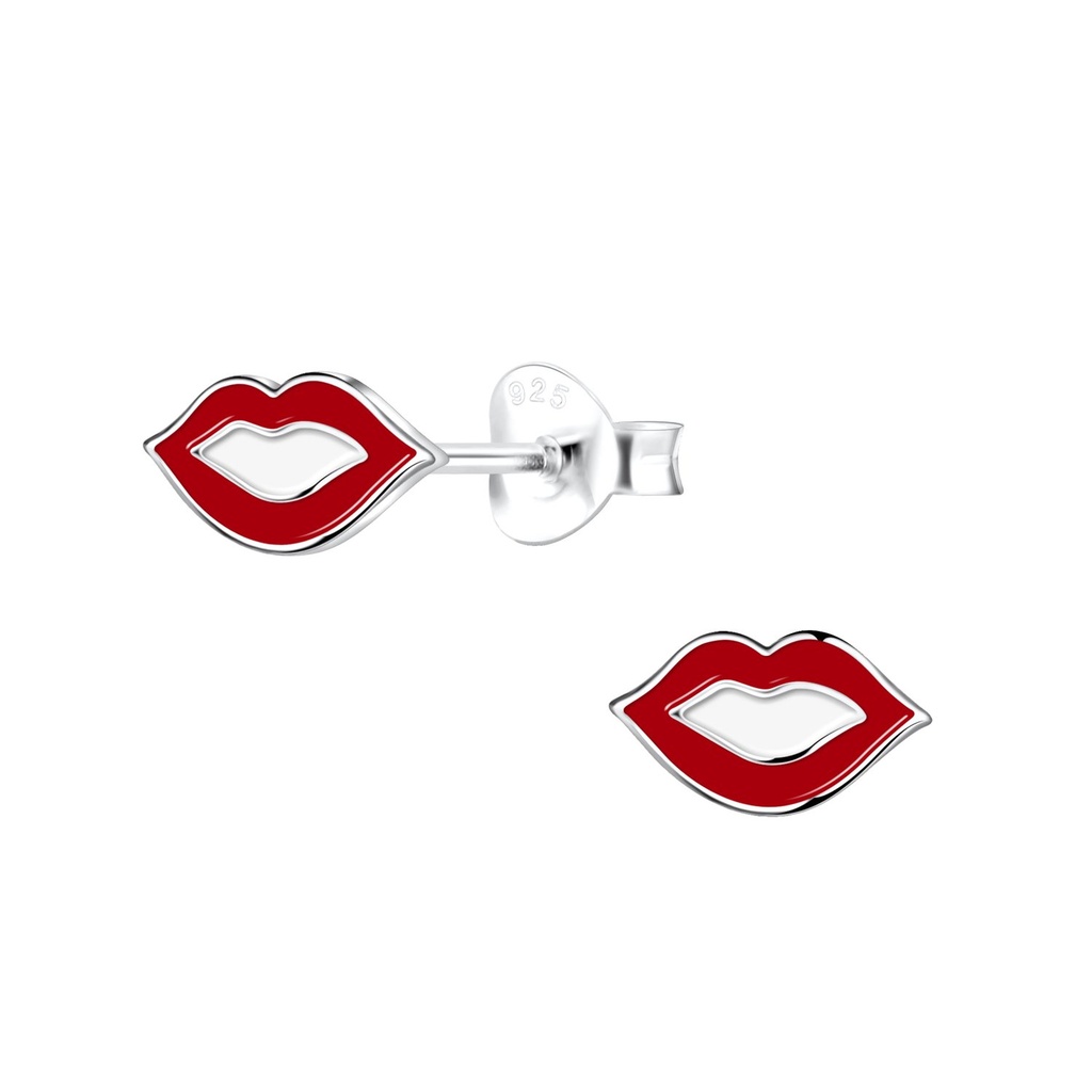 Puces d'oreilles lèvres en argent