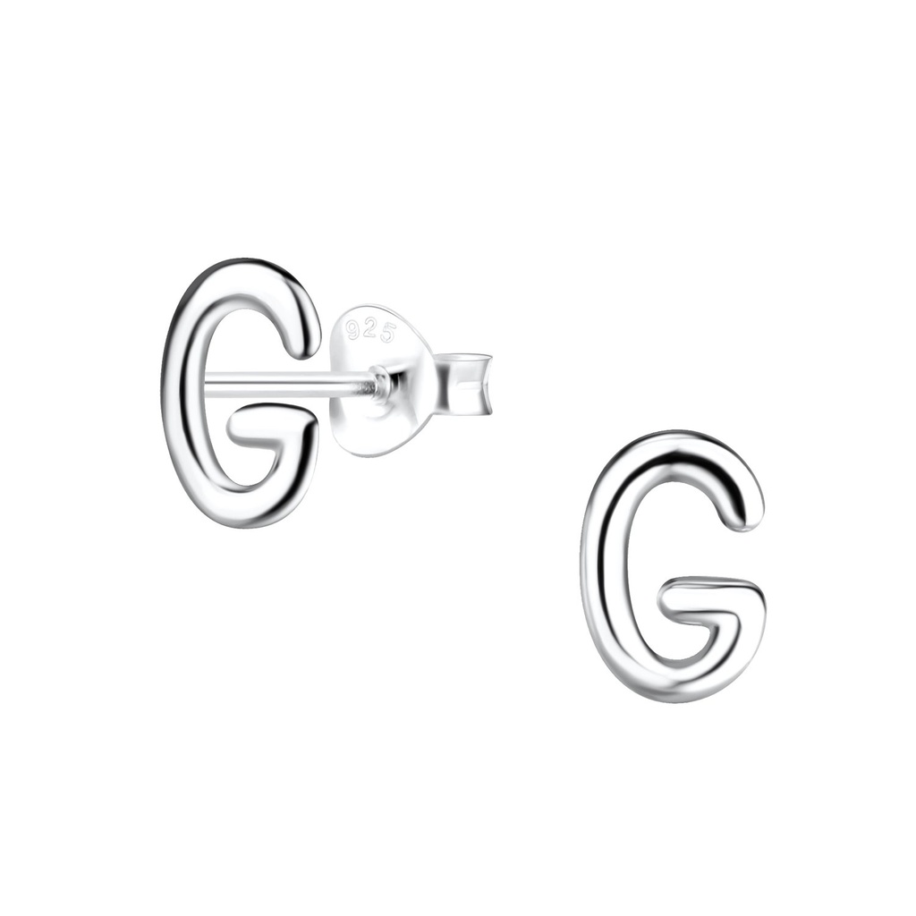 Puces d'oreilles lettre G en argent